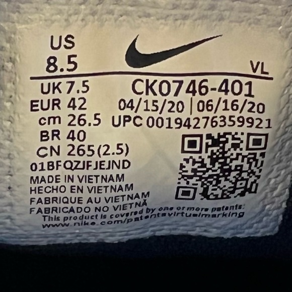 Nike Alpha Huarache Elite 3 Low “College Navy” (CK0746-401) Mens Size 8.5 - Picture 10 of 10